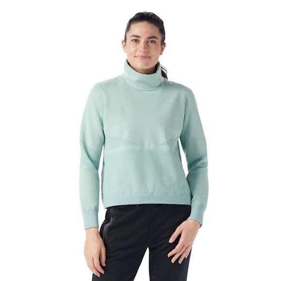 SMARTWOOL Women's Intraknit Alpine Pullover in Arctic Blue - Picture 2 of 9